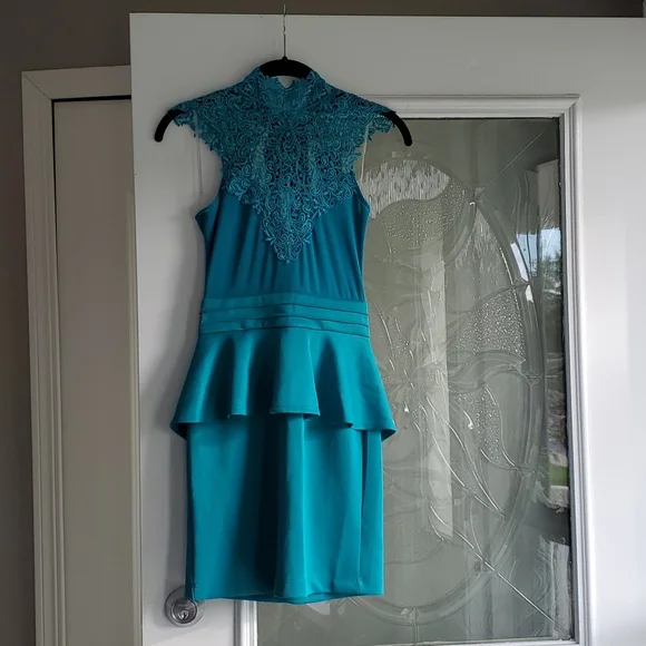 Charlotte Russe | Dresses | Nwt Bluegreen Charlotte Russe Peplum Dress |  Poshmark